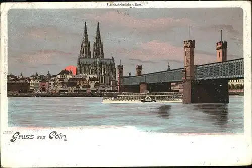 Koeln Rhein Dom Bruecke Schiffe Rhein Kat. Koeln