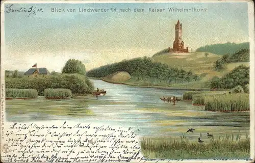 Lindwerder Kaiser Wilhelm Turm Kuenstlerkarte Kat. Jessen