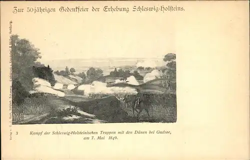 Schleswig Holstein Kampf Schleswig-Holsteinische Truppen mit Daenen 7.5.1849 Stich / Schleswig /Schleswig-Flensburg LKR