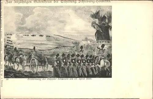 Schleswig Holstein Erstuermung der Dueppler Schanzen am 13.4.1849 / Schleswig /Schleswig-Flensburg LKR