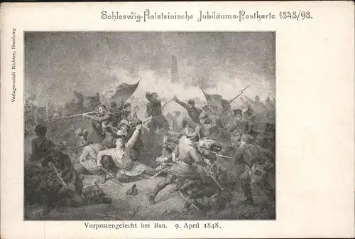 Schleswig Holstein Vorpostengefecht bei Bau 9.4.1848 / Schleswig /Schleswig-Flensburg LKR