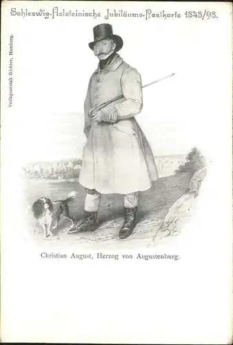 Schleswig Holstein Christian Augus Herzog von Augustenburg mit Hund / Schleswig /Schleswig-Flensburg LKR