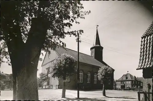 Freiburg Elbe Kirche mit Rathaus Kat. Freiburg (Elbe)