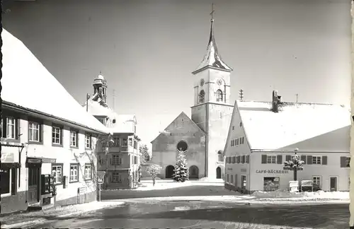 Lenzkirch Nikolaus Kirche im Schnee Kat. Lenzkirch