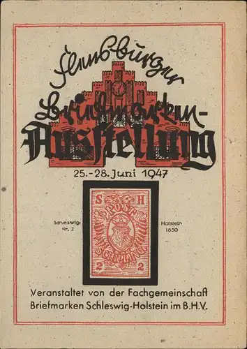 Flensburg Briefmarken Ausstellung 25. 28.Juni 1947 Kat. Flensburg