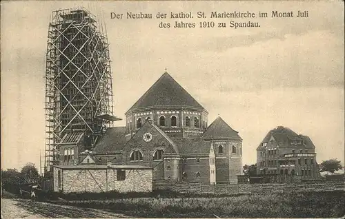 Spandau Neubau St. Marienkirche Juli 1910 Kat. Berlin
