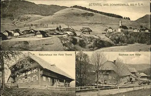 Bernau Schwarzwald Panorama Geburtshau Hans Thoma Gasthaus zum Adler Kat. Bernau im Schwarzwald