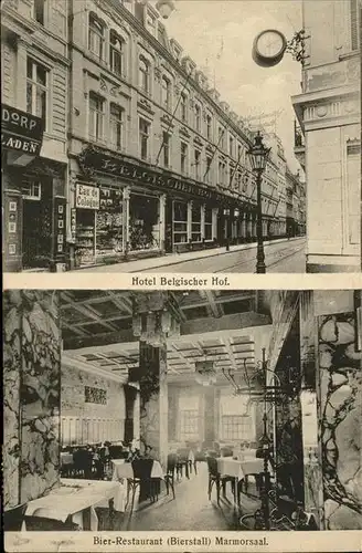 Koeln Rhein Hotel Belgischer Hof Bierrestaurant Biestall Marmorsaal Kat. Koeln