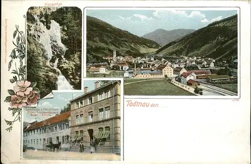 Todtnau Schwarzwald Panorama Wasserfall Gasthaus Hirschen Kat. Todtnau