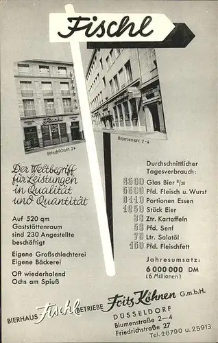 Duesseldorf Bierhaus Fischl Fritz Koehnen Kat. Duesseldorf