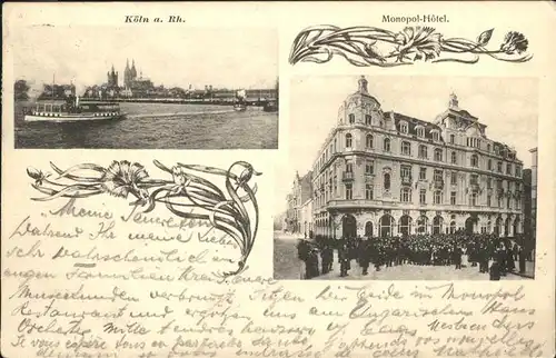 Koeln Rhein Monopol Hotel Dom Dampfer Kat. Koeln