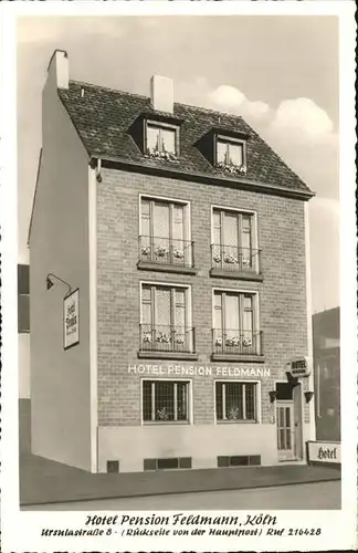 Koeln Rhein Hotel Pension Feldmann Kat. Koeln