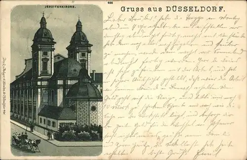 Duesseldorf Jesuitenkirche Pferdedroschke Kat. Duesseldorf