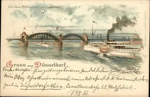 Duesseldorf Rheinbruecke Dampfer Kat. Duesseldorf