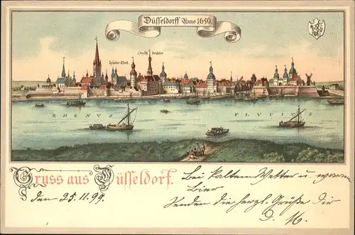 Duesseldorf anno 1650 Wappen Kat. Duesseldorf