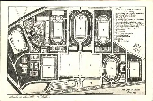 Koeln Rhein Koelner Stadion Lageplan Kat. Koeln