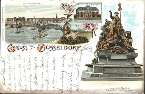 Duesseldorf Rheinbruecke Staendehaus Denkmal Skulptur Kat. Duesseldorf