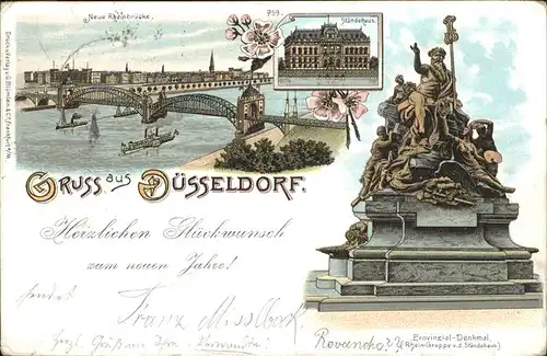 Duesseldorf Rheinbruecke Dampfer Staendehaus Provinzial Denkmal Kat. Duesseldorf