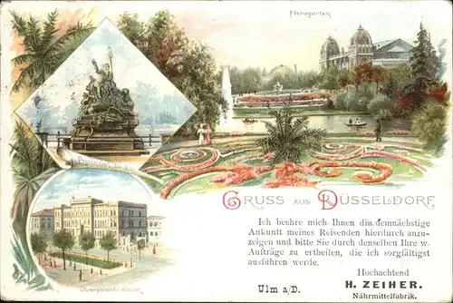 Duesseldorf Provinzial Denkmal Floragarten Park Fontaene Post Kat. Duesseldorf
