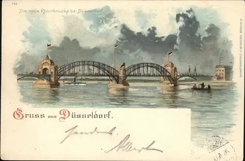 Duesseldorf Rheinbruecke Kuenstlerkarte Kat. Duesseldorf