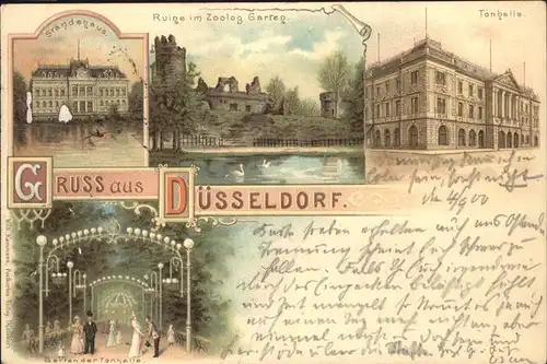 Duesseldorf Staendehaus Ruine Zoologischer Garten Tonhalle Promenade Kat. Duesseldorf