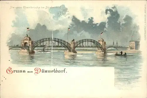 Duesseldorf Rheinbruecke Kuenstlerkarte Kat. Duesseldorf