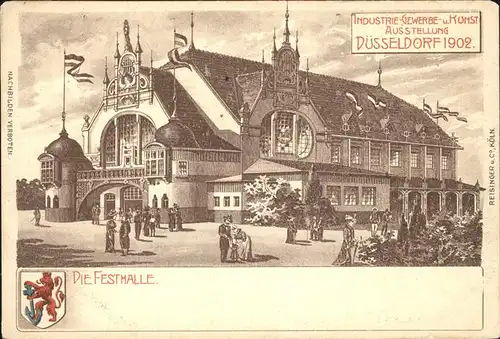 Duesseldorf Industrie Gewerbe Kunst Ausstellung 1902 Festhalle Wappen Kat. Duesseldorf