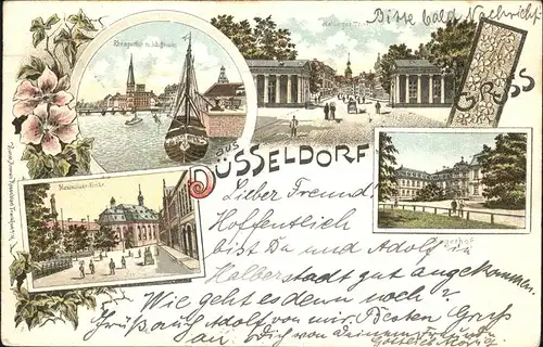 Duesseldorf Rheinpartie Schiffsbruecke Ratinger Tor Schloss Jaegerhof Maximilian Kirche Kat. Duesseldorf