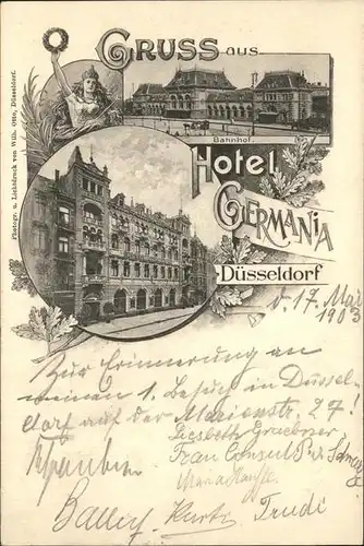 Duesseldorf Bahnhof Hotel Germania Kat. Duesseldorf