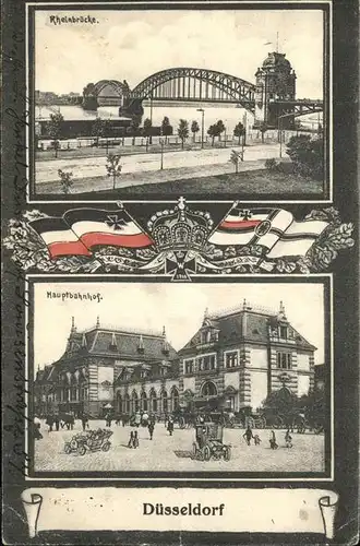 Duesseldorf Rheinbruecke Bahnhof Krone Kat. Duesseldorf