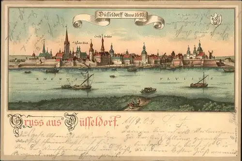 Duesseldorf anno 1650 Gesamtansicht Kat. Duesseldorf