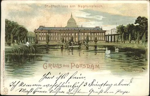 Potsdam Stadtschloss und Neptunsteich / Potsdam /Potsdam Stadtkreis