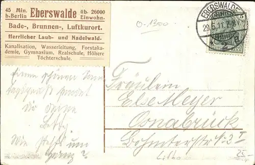 Eberswalde Schwaerzetal Kuenstlerkarte Kat. Eberswalde