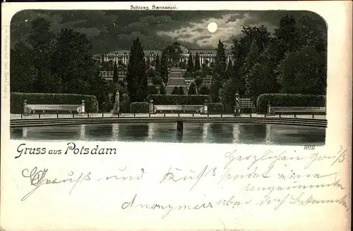 Potsdam Schloss Sanssouci bei Nacht / Potsdam /Potsdam Stadtkreis