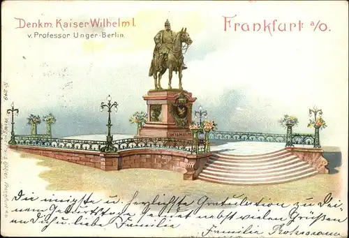 Frankfurt Oder Denkmal Kaiser Wilhelm  Kat. Frankfurt Oder
