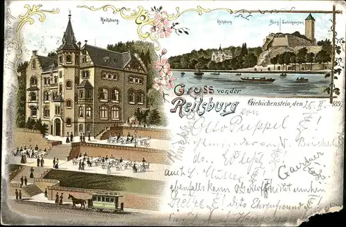 Halle Saale Burg Giebichenstein Reilsburg Strassenbahn Kat. Halle