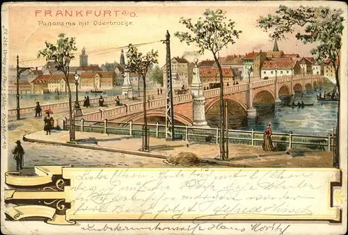 Frankfurt Oder Panorama mit Oderbruecke Kat. Frankfurt Oder