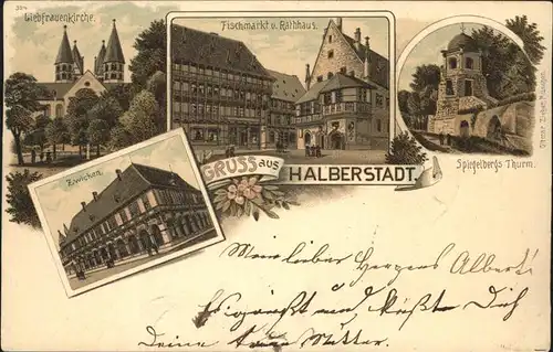 Halberstadt Fischmarkt Rathaus u.Zwicken Kat. Halberstadt