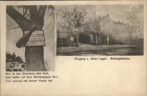 Jueterbog Eingang zum Alten Lager mit Stabsgebaeude Kat. Jueterbog