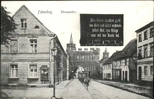 Jueterbog Dammtor mit Pferdestrassenbahn Kat. Jueterbog