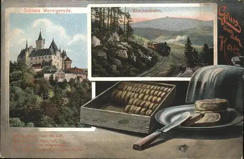 Wernigerode Harz Schloss u.Brockenbahn Kat. Wernigerode