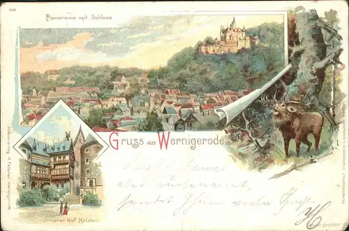 Wernigerode Harz Schloss mit Innenhof Kat. Wernigerode