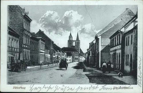 Jueterbog Pferdestrasse mit Pferdefuhrwerk Kat. Jueterbog