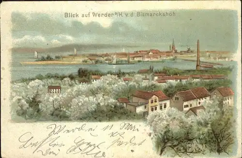 Werder Havel Blick von der Birsmarckshoeh Kat. Werder