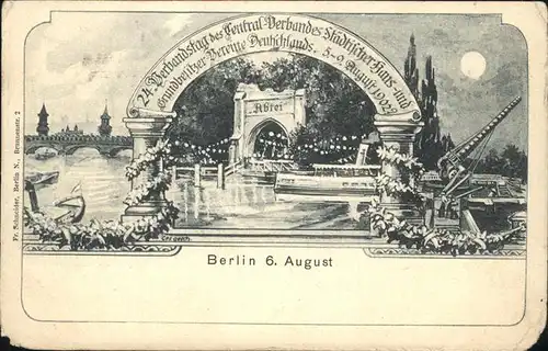 Berlin Verbandstag des Central Verbandes Staedt. Haus u.Grundbes. Vereins 5. 9.August 1902 Kat. Berlin