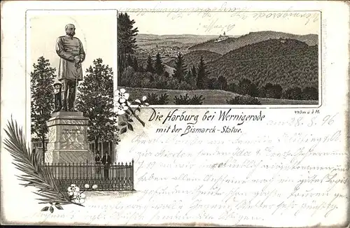 Wernigerode Harz Harburg u.Bismarck Statue Kat. Wernigerode