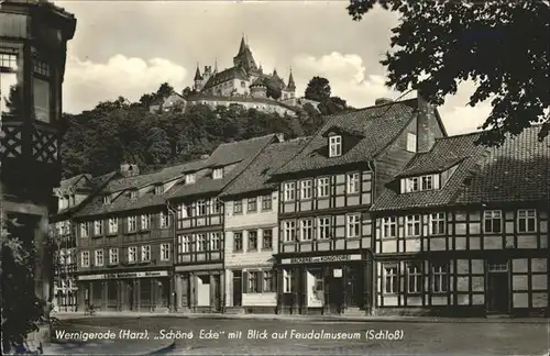wz04539 Wernigerode Harz Schoene Ecke, Feudalmuseum, Schloss Kategorie. Wernigerode Alte Ansichtskarten