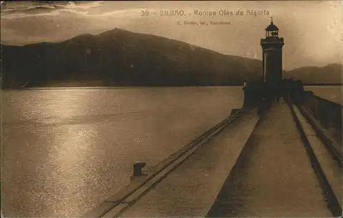 Bilbao Pais Vasco Rompe Olas de Algorta Leuchtturm Kat. Bilbao