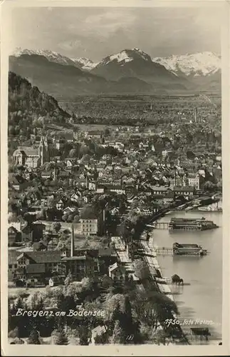 Bregenz Vorarlberg Teilansicht mit Alpenblick Bodensee Kat. Bregenz