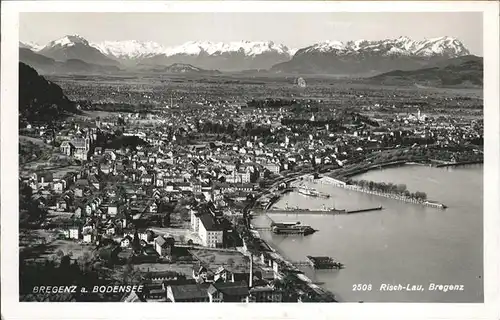 Bregenz Vorarlberg Panorama mit Alpenblick Hafen Kat. Bregenz